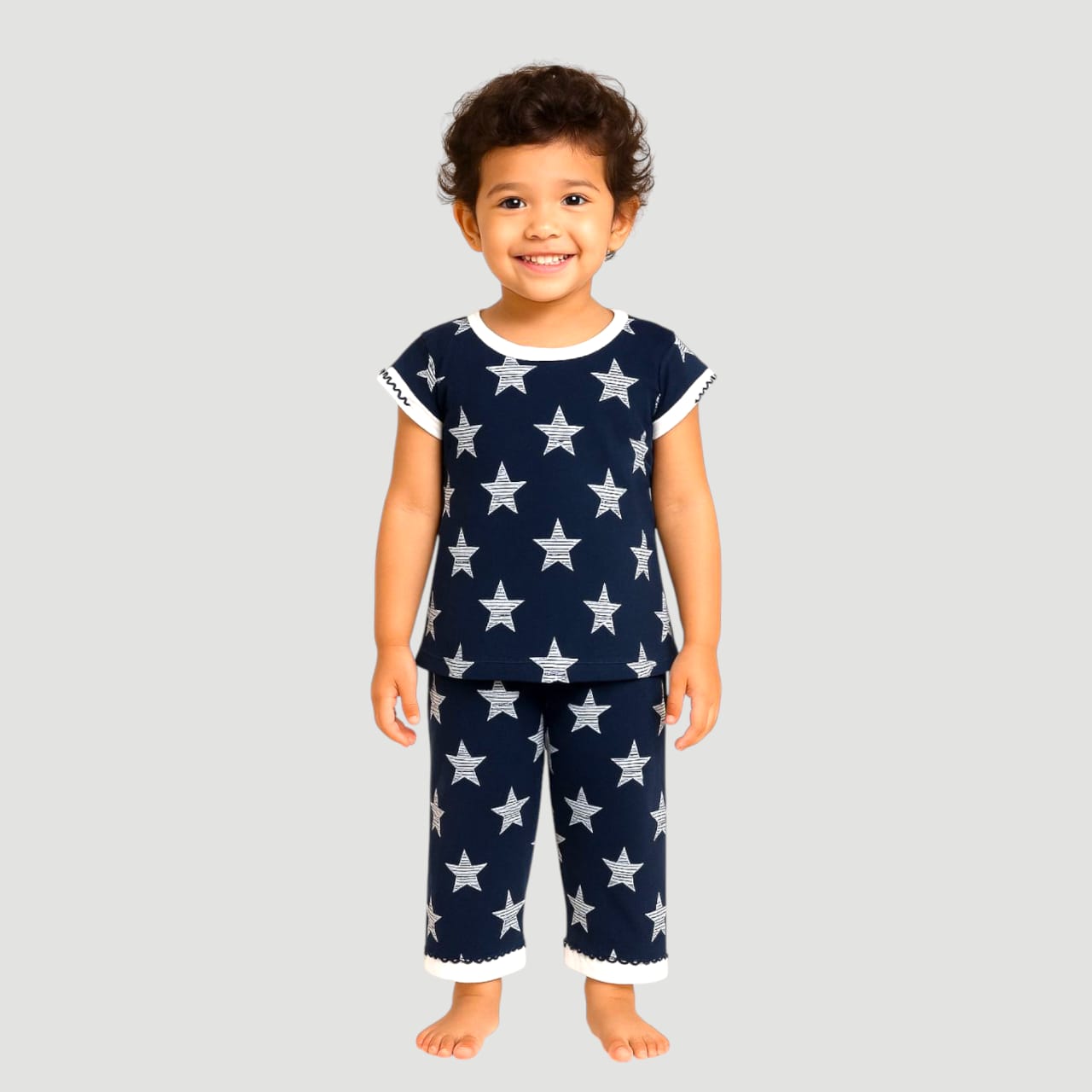 Pack of best 3 - Girls’ Star Printed Clothing Set – Top & Pyjama (Age 0-3 Yrs)