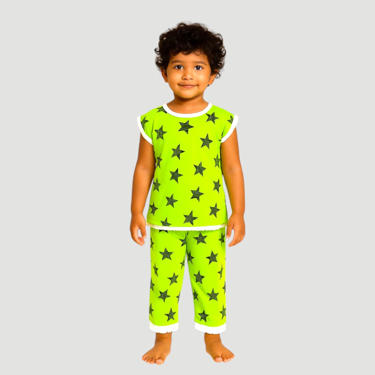 Pack of best 3 - Girls’ Star Printed Clothing Set – Top & Pyjama (Age 0-3 Yrs)