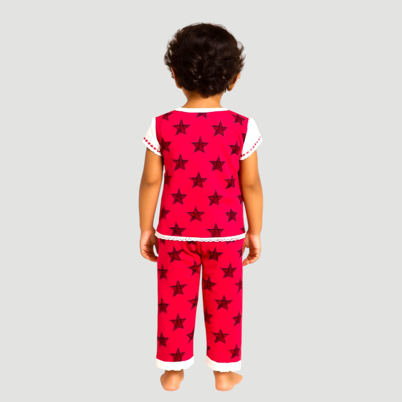 Pack of best 3 - Girls’ Star Printed Clothing Set – Top & Pyjama (Age 0-3 Yrs)