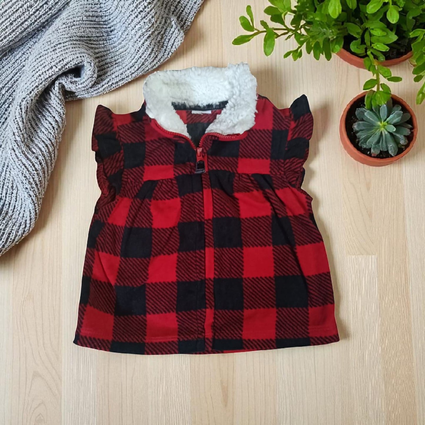 Girls’ Red Collar Winter Dress  Age (3-12 Months)