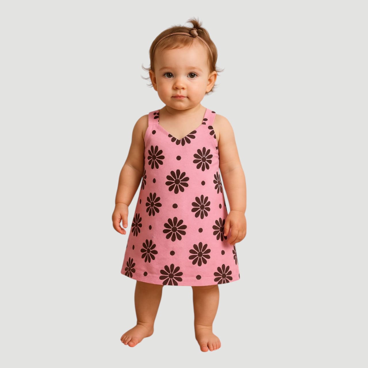 Pack of 3 - Girls Teal Multicolor Sleeveless Dress Age (0-3 Yrs)