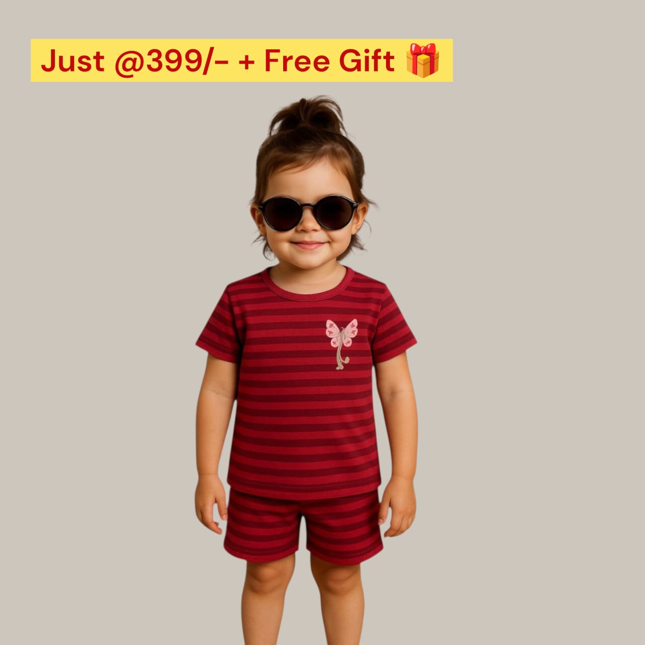 Girls' Trendy Festive Outfit Set – Age (1-2 yrs)