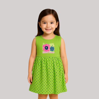 Pack of best 3 - Girls’ Cotton Sleeveless Frock (Age 0-3 yrs)