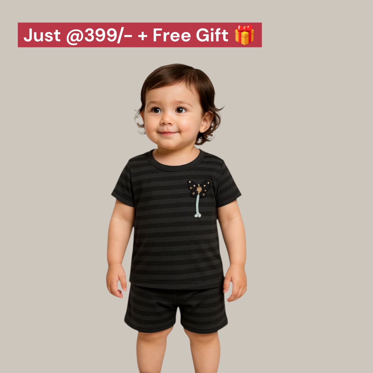 Girls' Trendy Festive Outfit Set – Age (1-2 yrs)