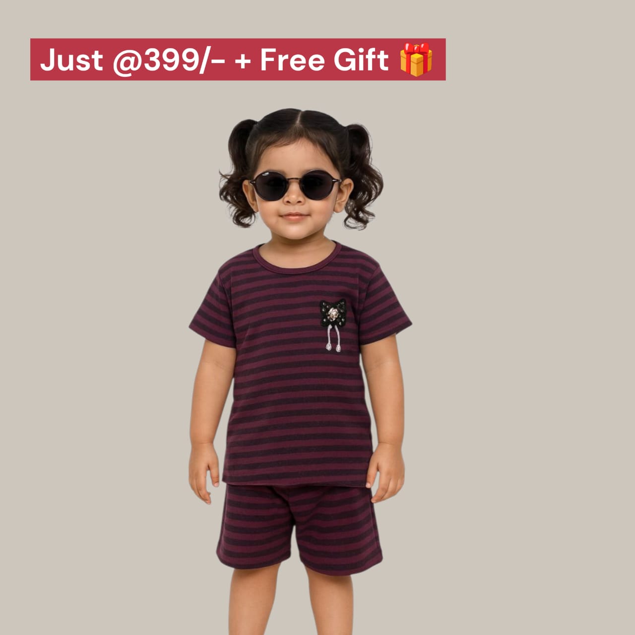 Girls' Trendy Festive Outfit Set – Age (1-2 yrs)