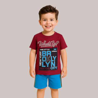 Pack of 3 - Boys Premium Cotton T-Shirt & Shorts Age(1-5 yrs)