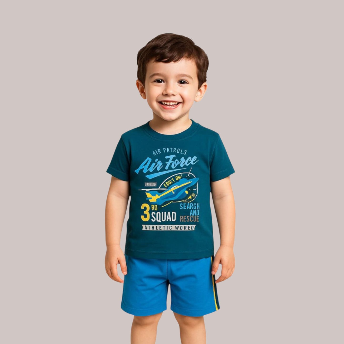 Pack of 3 - Boys Premium Cotton T-Shirt & Shorts Age(1-5 yrs)