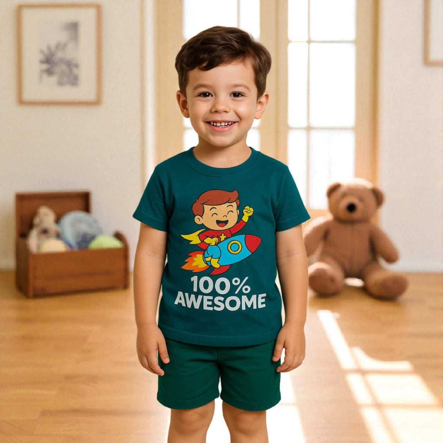 Pack of 3 -Boys Premium Cotton T-Shirt & Shorts Age (1-5 yrs)