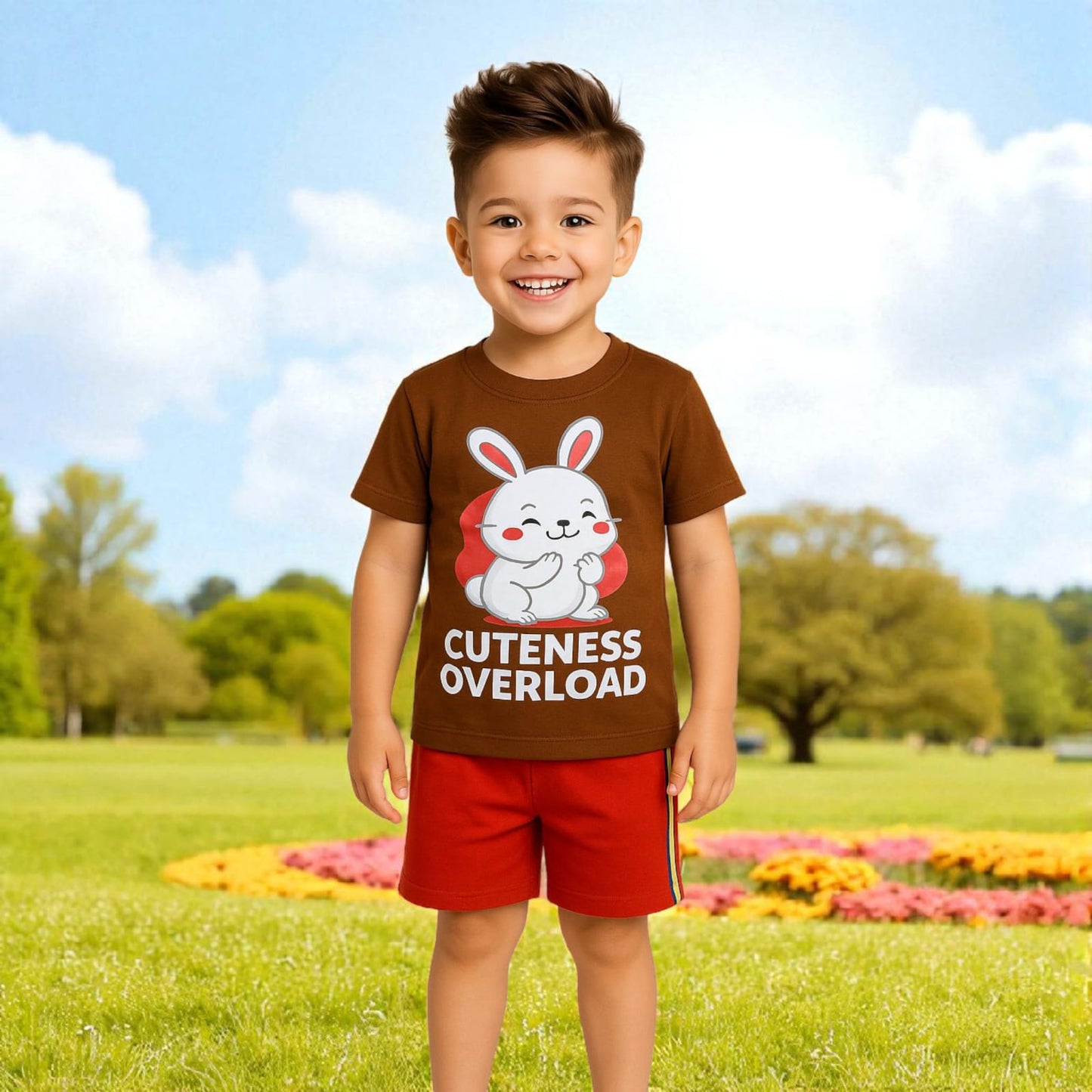 Pack of 3 -Boys Premium Cotton T-Shirt & Shorts Age (1-5 yrs)