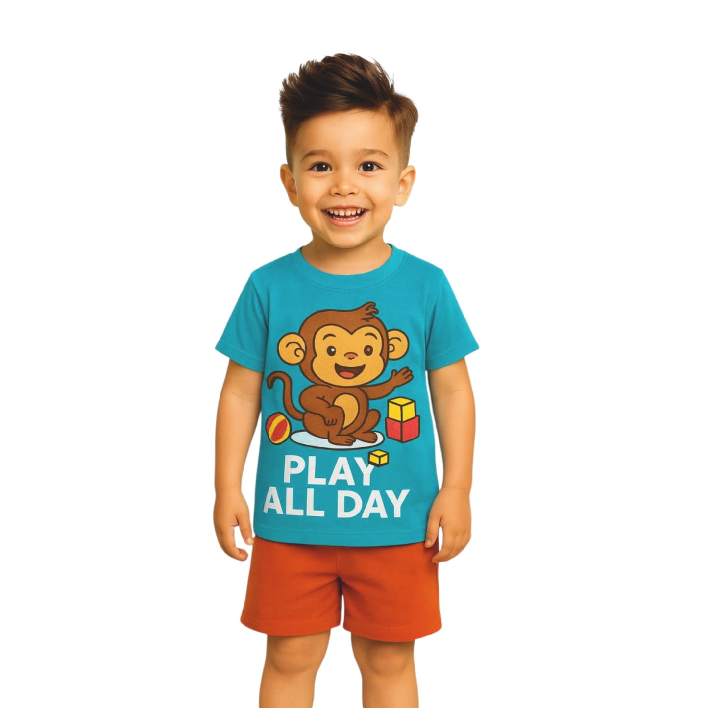 Pack of 3 -Boys Premium Cotton T-Shirt & Shorts Age (1-5 yrs)